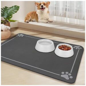 Large 24x16 Inch Absorbent Pet Feeding Mat for Multiple Pets