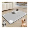 Large Absorbent Feeding Mat for Dogs and Cats with Grey Color and 26x17 Dimensions