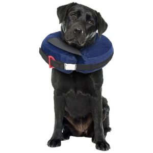 Large Adjustable Inflatable Dog Collar with Calming Disc for Comfort and Protection