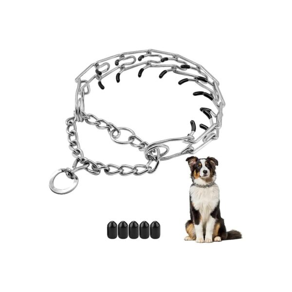 Large Adjustable Pinch Training Collar with Comfort Rubber Tips for Dogs