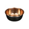 Large Black Copper Hammered Designer Dog Bowl with Copper Lacquer Interior