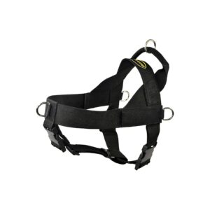 Large Black Nylon Dog Harness with Adjustable Girth Straps