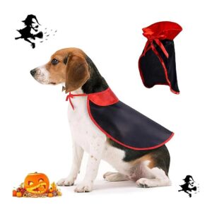 Large Black Vampire Cape for Dogs Halloween Pet Costume with Satin Material