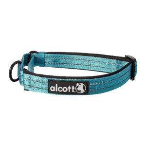 Large Blue Martingale Collar with Neoprene Padding and Reflective Stitching for Comfort