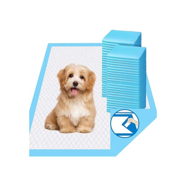 Large Blue Puppy Pads 24 '' X 18 '' Leak-Proof Training Pads for Dogs