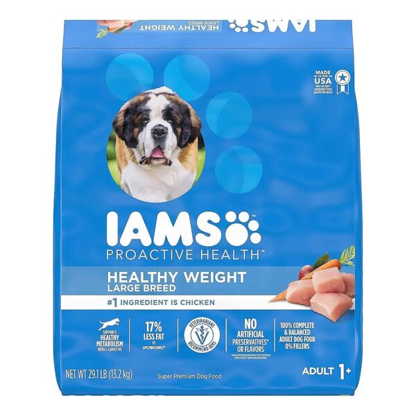 Large Breed Adult Dog Food for Healthy Weight with Real Chicken and Fiber Support