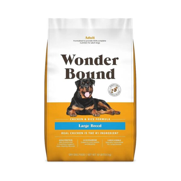 Large Breed Adult Dry Dog Food with Real Chicken and Omega 3 for Healthy Skin and Coat