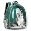 Large Breed Cat Carrier Backpack Bubble Expandable Foldable Green Pet Carrier