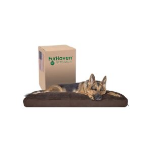 Large Breed Dog Bed with Removable and Washable Terry Cover and Suede Mattress