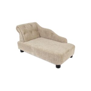 Large Breed Dog Chaise Lounger Sofa Bed Beige with Soft and Sturdy Fabric 34" x 18