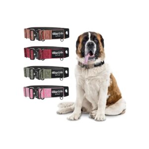 Large Breed Dog Collar with Quick Release Buckle and AirTag Pouch