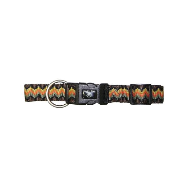 Large Breed Dog Collars with Brushed Hardware, Earthtone Weave, Adjustable Fit