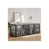 Large Breed Dog Crate Furniture with Double Rooms and Lockable Dividers