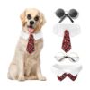 Large Breed Dog Necktie with Adjustable Sunglasses for Holiday Events