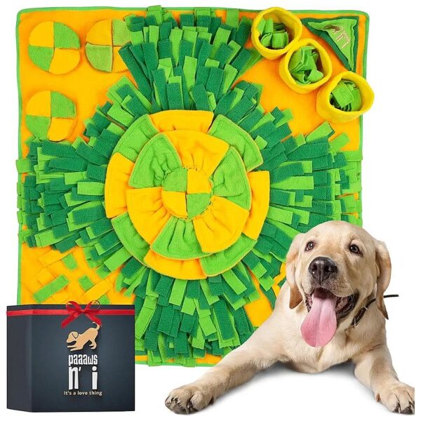 Large Breed Dog Snuffle Mat - 50 Treat Pockets and 9 Puzzles for Engaging Play