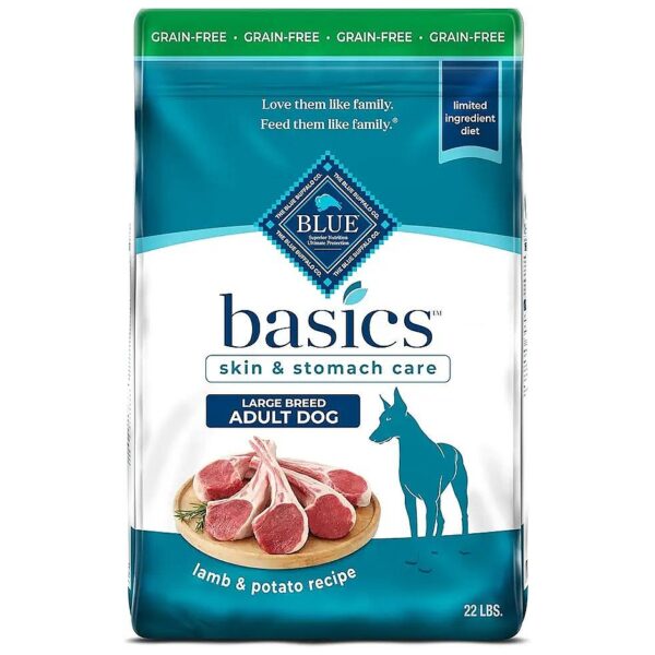 Large Breed Dry Dog Food with Real Lamb and Potato Recipe for Skin & Stomach Health