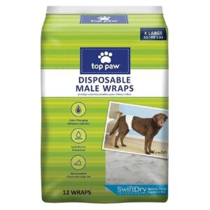 Large Breed Male Dog Diapers Disposable Wrap Diapers Pack of 12