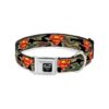 Large Breed Multi Color Camouflage Dog Collar with Seatbelt Buckle 1 Wide