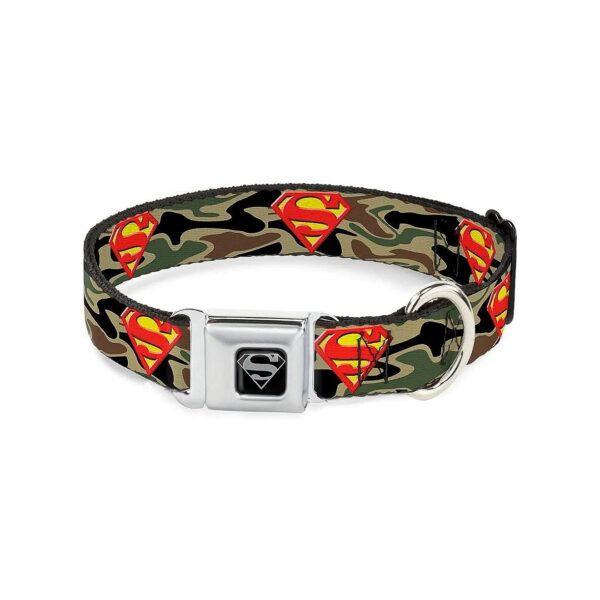 Large Breed Multi Color Camouflage Dog Collar with Seatbelt Buckle 1 Wide