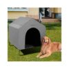 Large Breed Outdoor Dog House with Weatherproof Canopy and Elevated Bed