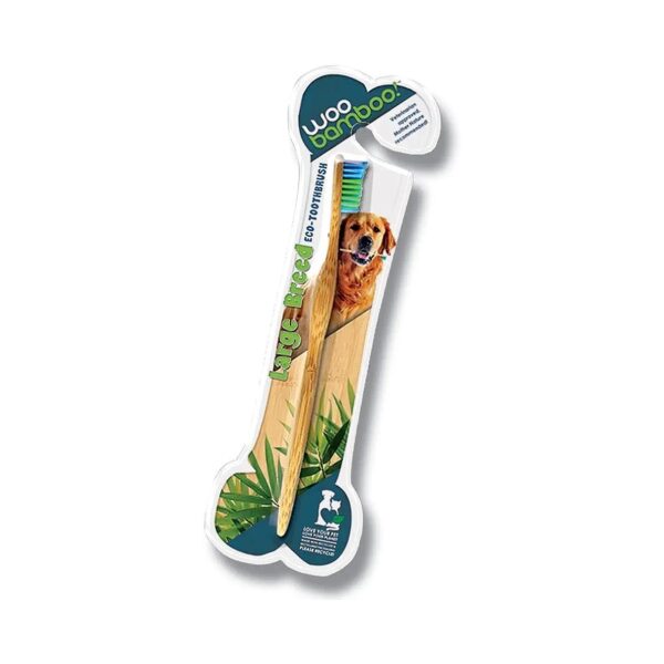 Large Breed Pet Toothbrush Made from Bamboo with Natural Bristles and Recyclable Handle