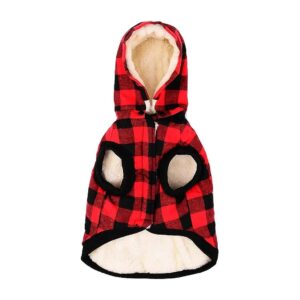 Large Breeds Dog Sweaters - Warm and Comfortable Plaid Hooded Coats for Everyday Wear