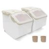 Large Capacity 2 Pack Polypropylene Pet Food Storage Containers with Wheels