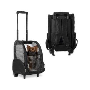 Large Capacity Pet Backpack with Double Wheels for Easy Travel