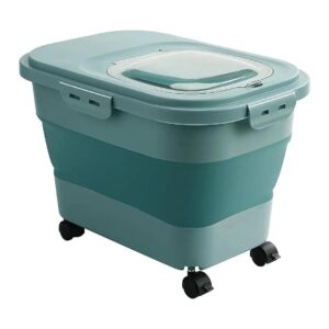 Large Capacity Pet Food Container with Wheels and Lid for Dogs and Cats