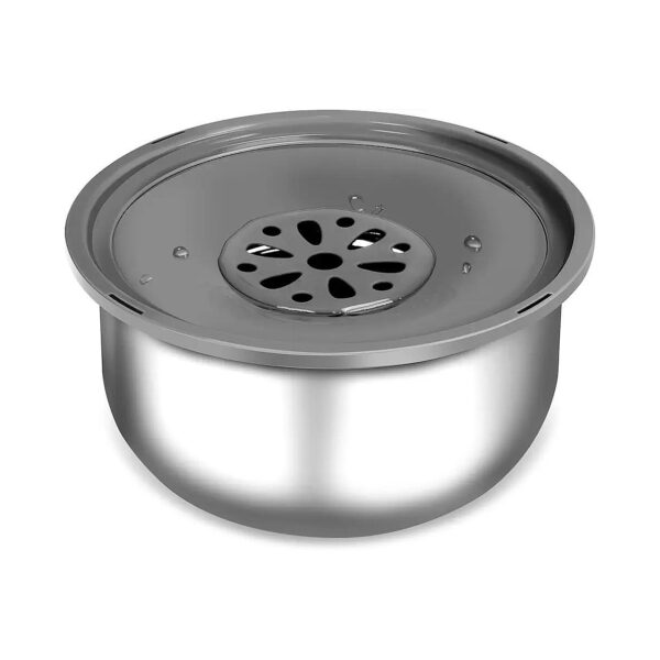 Large Capacity Stainless Steel Dog Water Bowl with Slow Feeder Design for Messy Pets