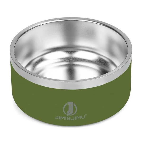 Large Capacity Stainless Steel Dog Water and Food Bowl with Anti-Slip Base Avocado Green