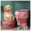 Large Collapsible Pet Food Storage Container with Measuring Cup and Scoop for Pet Owners