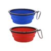 Large Collapsible Pet Water Food Bowls with Carabiner Clip, 2 Pack for Dogs and Cats