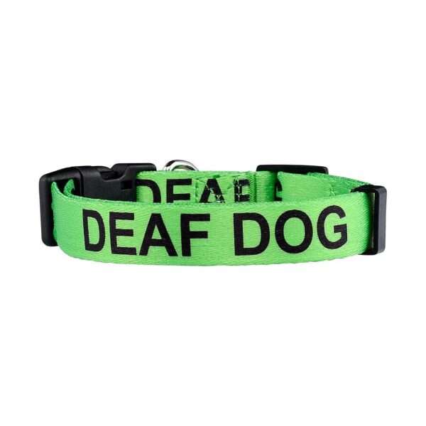 Large Deaf Dog Collar with Buckle Closure and Hearing Limitations Warning