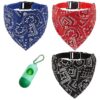 Large Dog Bandana Collars with Black, Blue, and Red Colors and Adjustable Size