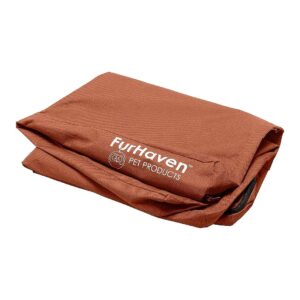 Large Dog Bed Replacement Cover in Chestnut with Logo Print and Water-Resistant Design