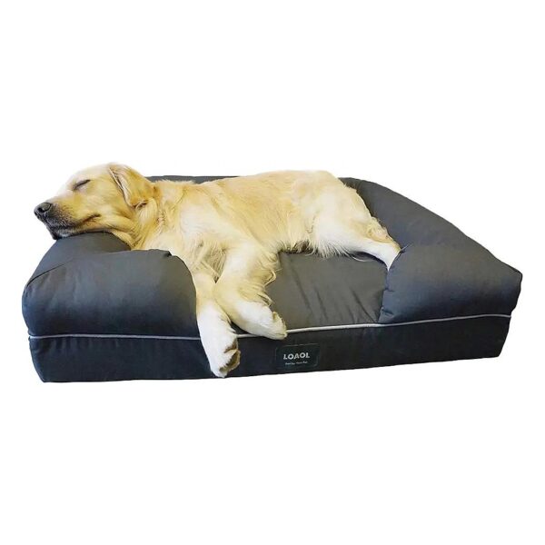 Large Dog Bed with Orthopedic Memory Foam and Bolster for Relaxing Sleep