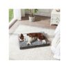 Large Dog Bed with Orthopedic Support and Waterproof Liner for Medium to Large Size Dogs