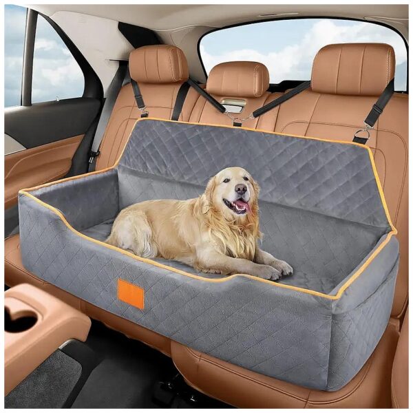 Large Dog Car Booster Seat with Soft Cushioning and Ventilated Design for Happy Traveling