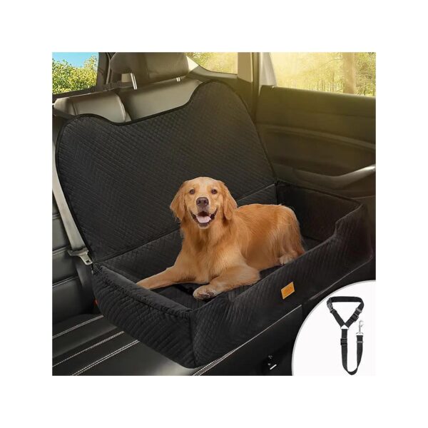 Large Dog Car Seat for Medium-Sized Dogs Up to 65 Lbs Soft Short Plush Fabric