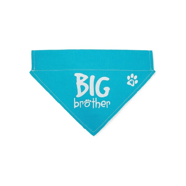 Large Dog Collar Bandanna with Digital Printing Big Brother and Paw Print