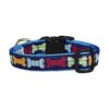 Large Dog Collar Featuring Big Bones Pattern and Premium Polyester Nylon Fabric