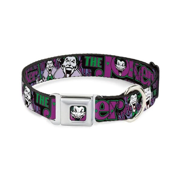 Large Dog Collar with Joker Face Logo and Spades Graphics