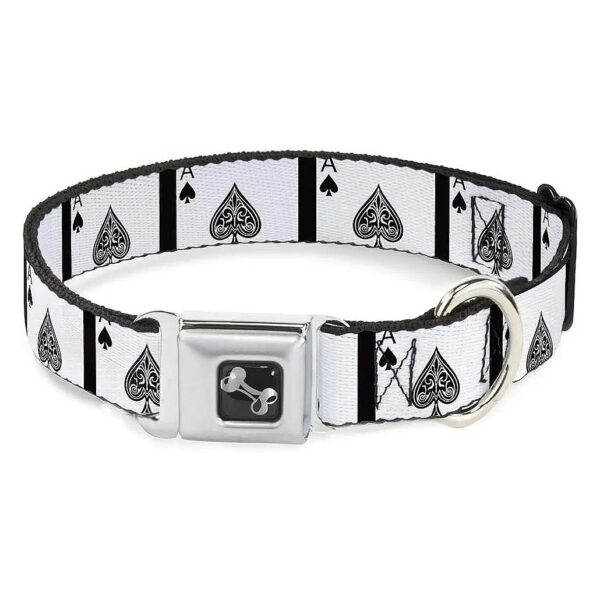 Large Dog Collar with Multicolor Pattern and Seatbelt Buckle Design