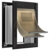 Large Dog Door for Walls Up to 110lbs with Aluminum Frame and Sliding Lock Panels