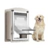 Large Dog Door with Steel Frame and Telescoping Tunnel Champagne Gold Up to 110lbs