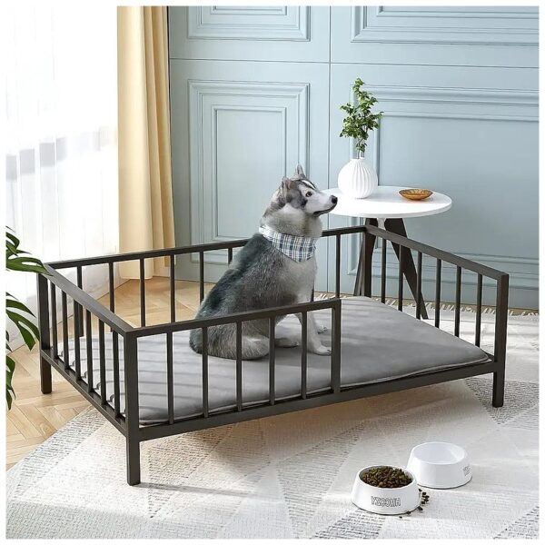 Large Dog Elevated Bed Frame with Retaining Rails for Ultimate Comfort and Support