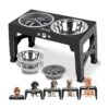 Large Dog Food Bowls with 5 Height Options and Anti-Slip Feet