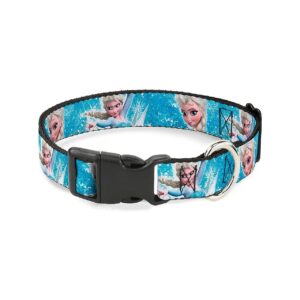 Large Dog Frozen Elsa Collar with Snowflake Pattern and Plastic Buckle