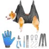 Large Dog Grooming Hammock Kit including Dog Nail Trimmers and Grooming Comb